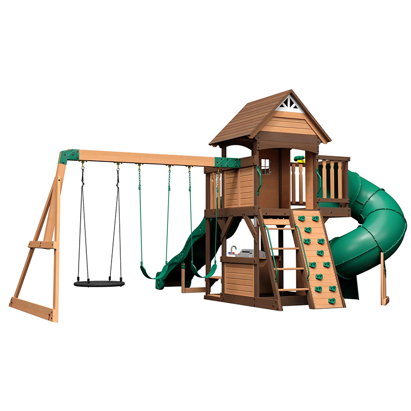 Kids Outdoor Monkey Bar Set - Set Altalena da Esterno in Legno