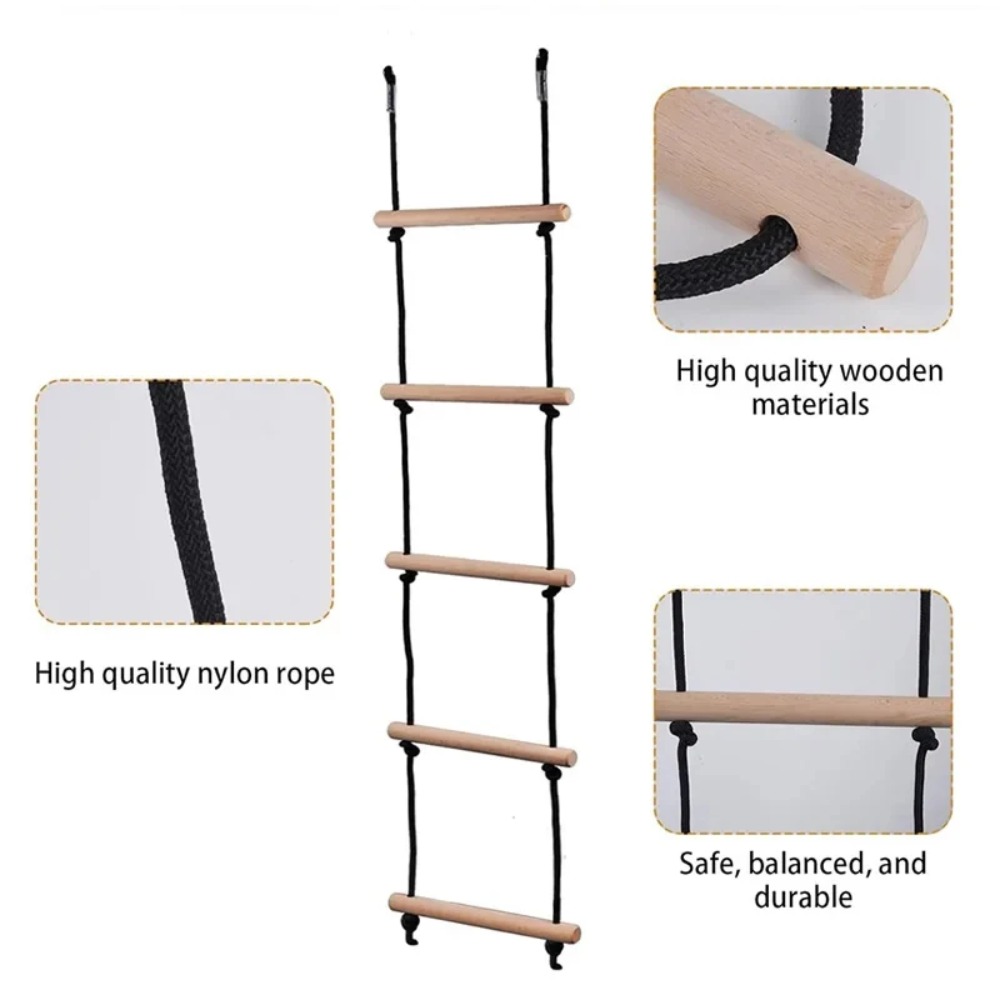 Kids Outdoor Wooden Playset - Scala di Corda per Arrampicata per