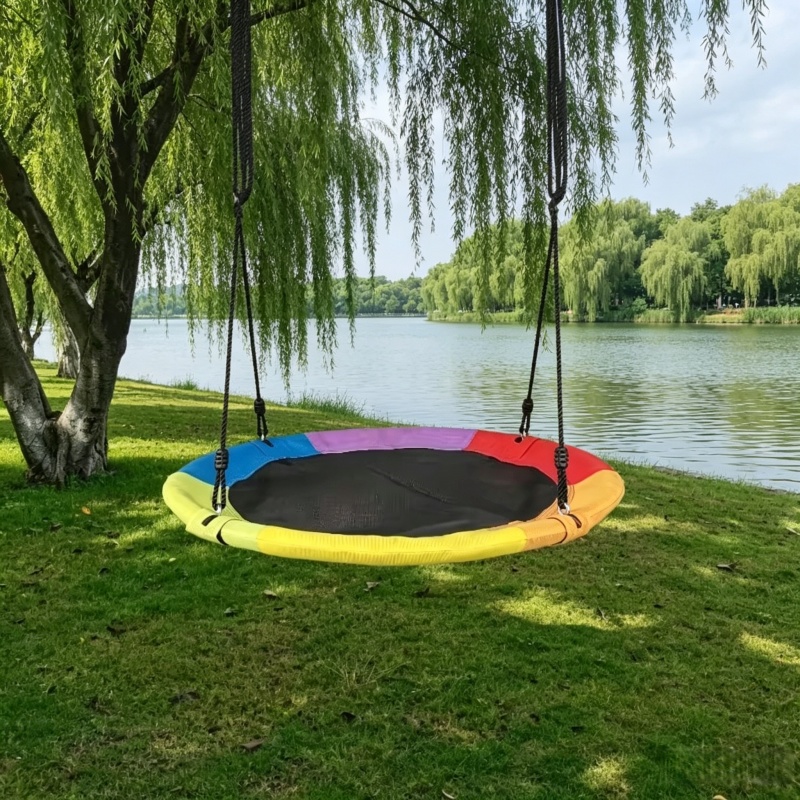 Kids Outdoor Hammock Swing - Amaca circolare in tela Oxford per