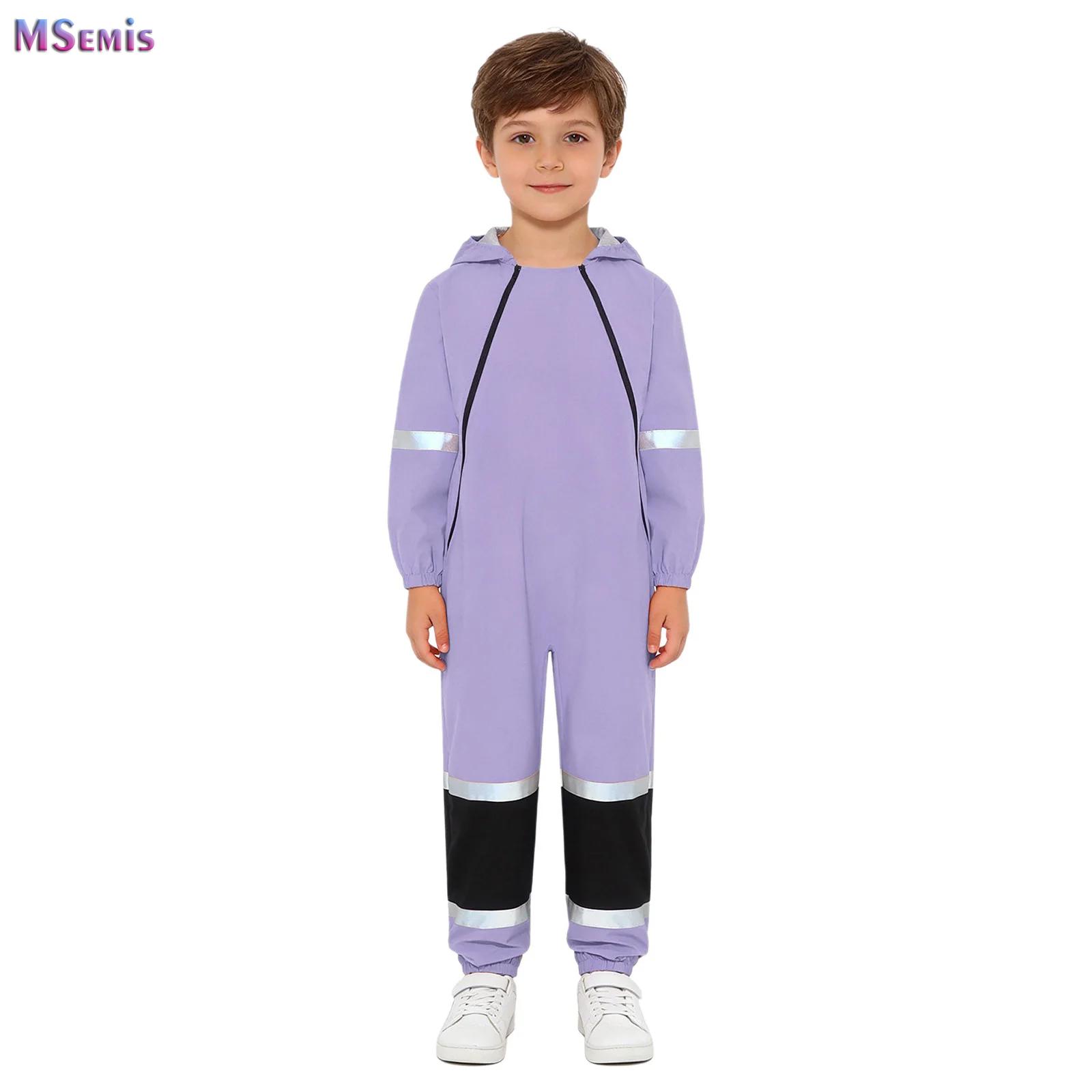 Kids Outdoor Overalls - Tuta antipioggia per ragazzi e ragazze,