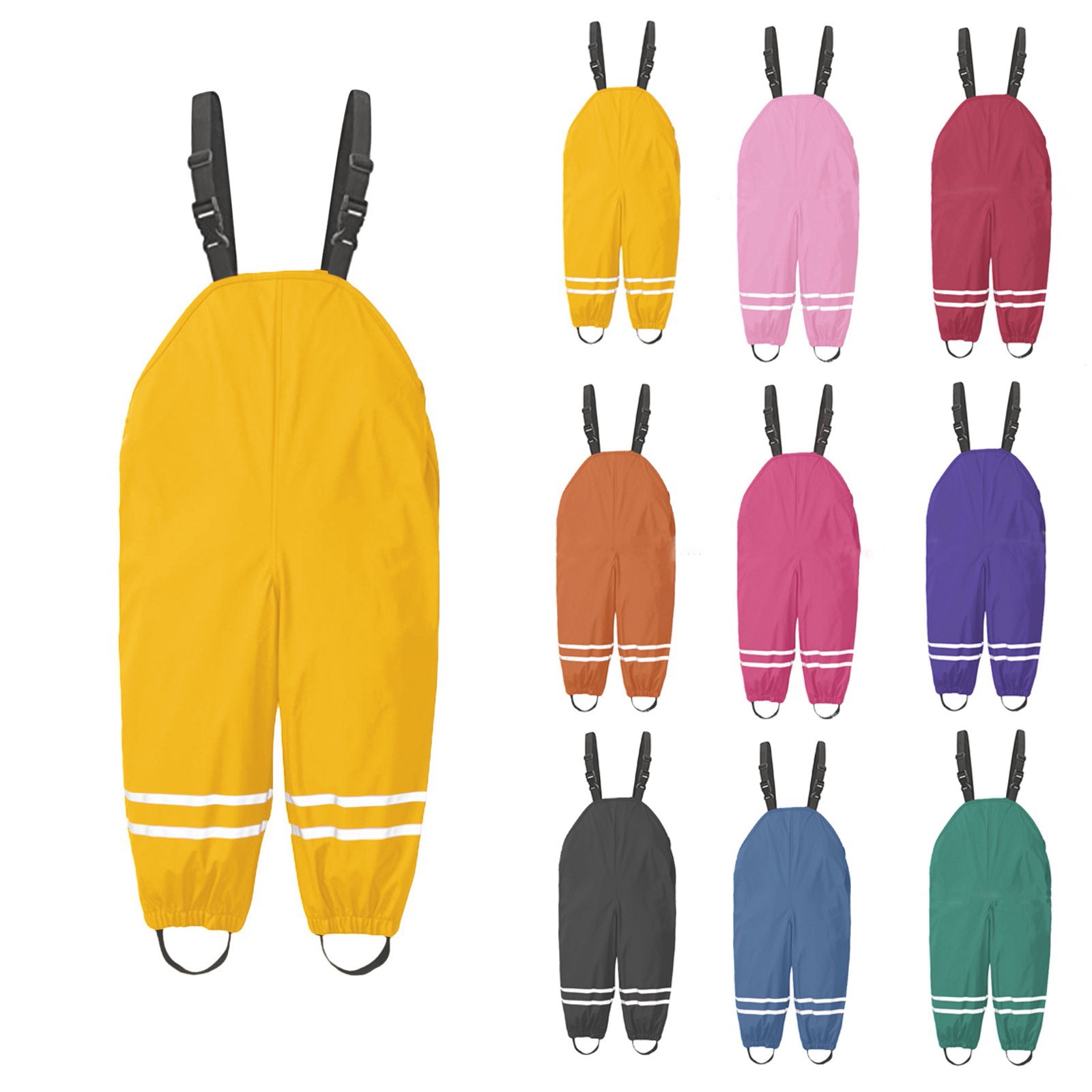 Kids Outdoor Overalls - 1-8Y Pantaloni antipioggia Bambino Bambini Pioggia