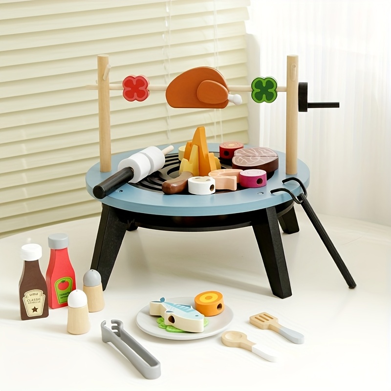 Kids Outdoor Wooden Playset - Set da gioco per barbecue in