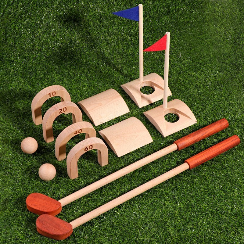 Kids Outdoor Wooden Playset - Set di palline da golf per