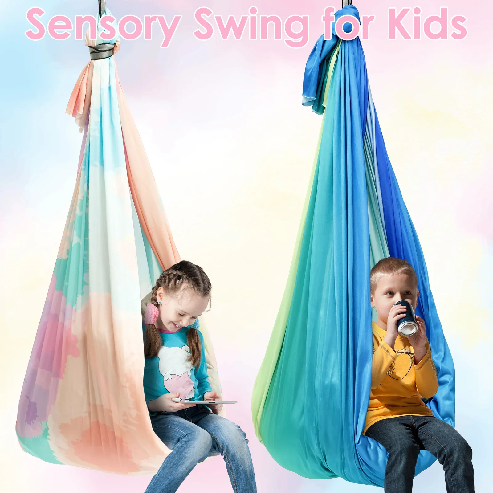 Kids Outdoor Hammock Swing - Altalena Sensoriale Confortevole per Bambini, Amaca