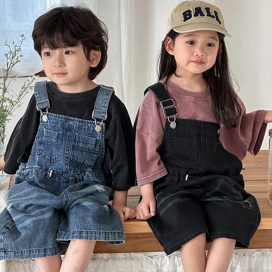 Kids Outdoor Overalls - Salopette in denim unisex per bambini,