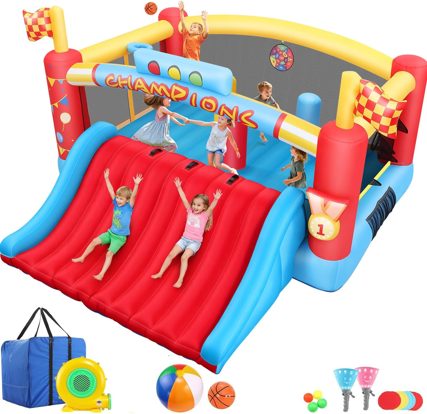 Outdoor Games For Kids - Grande Castello Gonfiabile per Bambini, Gonfiabile