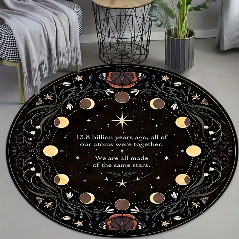 Kids Outdoor Quotes - Tappeto rotondo con stampa delle fasi