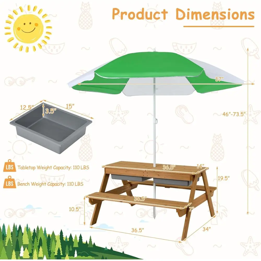 Tavolo da Picnic 4-in-1 in Leg - Kids Outdoor Furniture Set recensione e prezzo