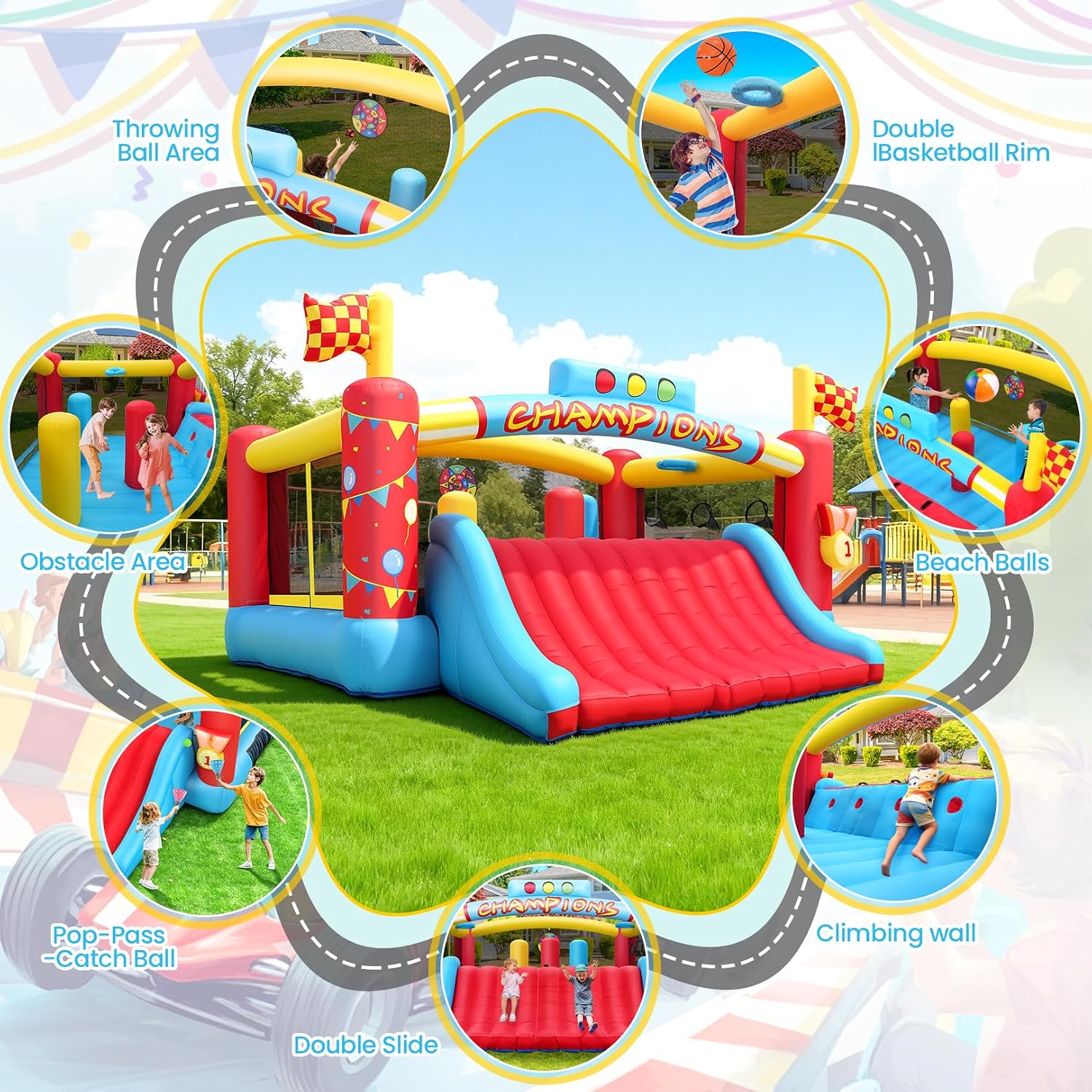Grande Castello Gonfiabile per - Outdoor Games For Kids recensione e prezzo