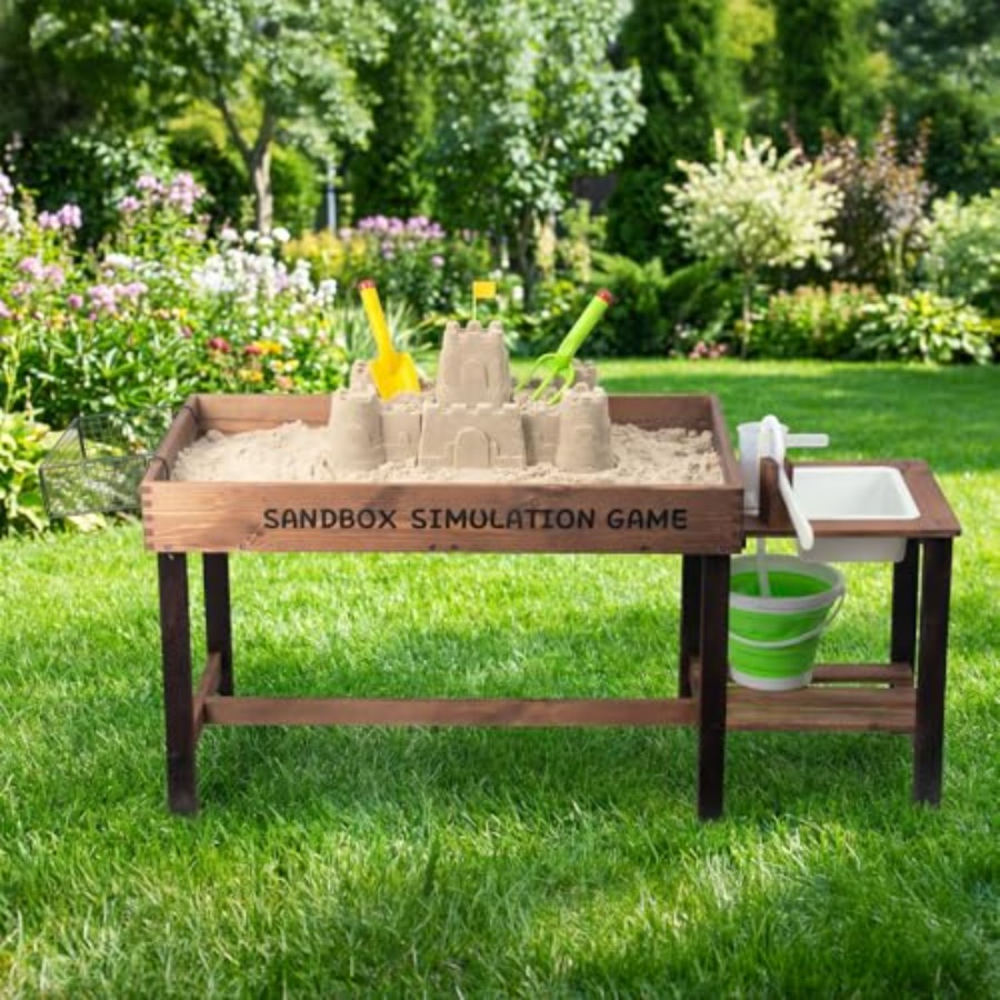 Tavolo da sabbia in legno per  - Kids Outdoor Water Play Table recensione e prezzo