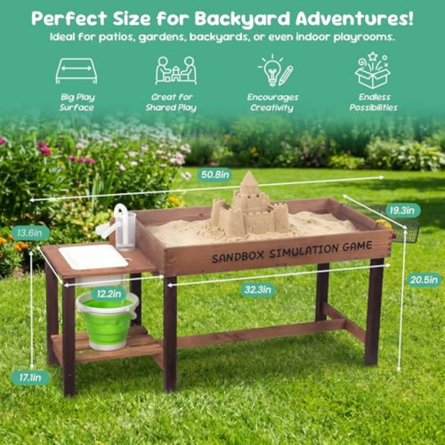 Tavolo da sabbia in legno per  - Kids Outdoor Water Play Table recensione e prezzo