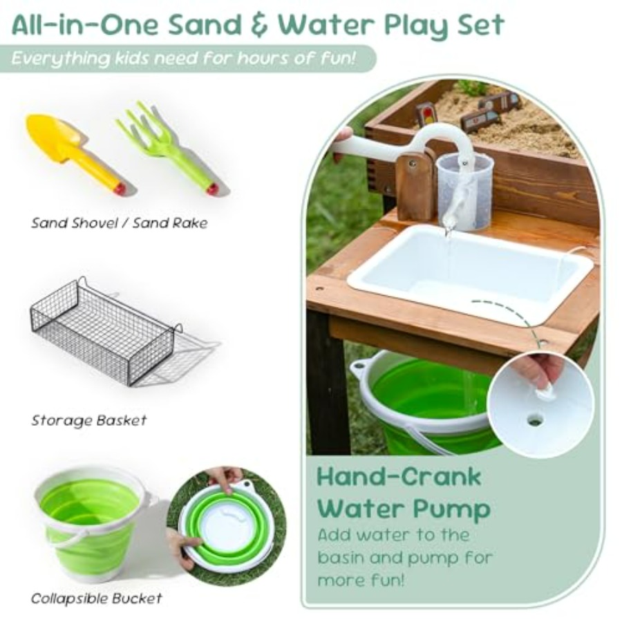 Tavolo da sabbia in legno per  - Kids Outdoor Water Play Table recensione e prezzo