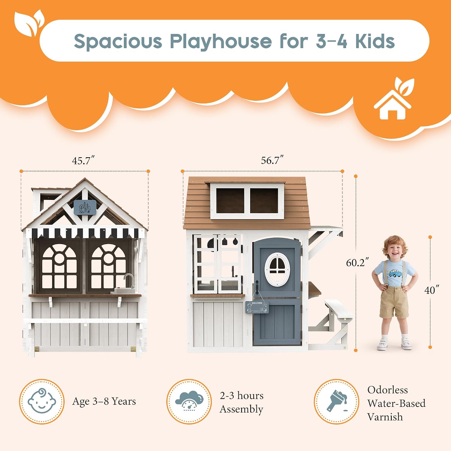 Casetta in Legno per Bambini d - Kids Outdoor Wooden Playset recensione e prezzo